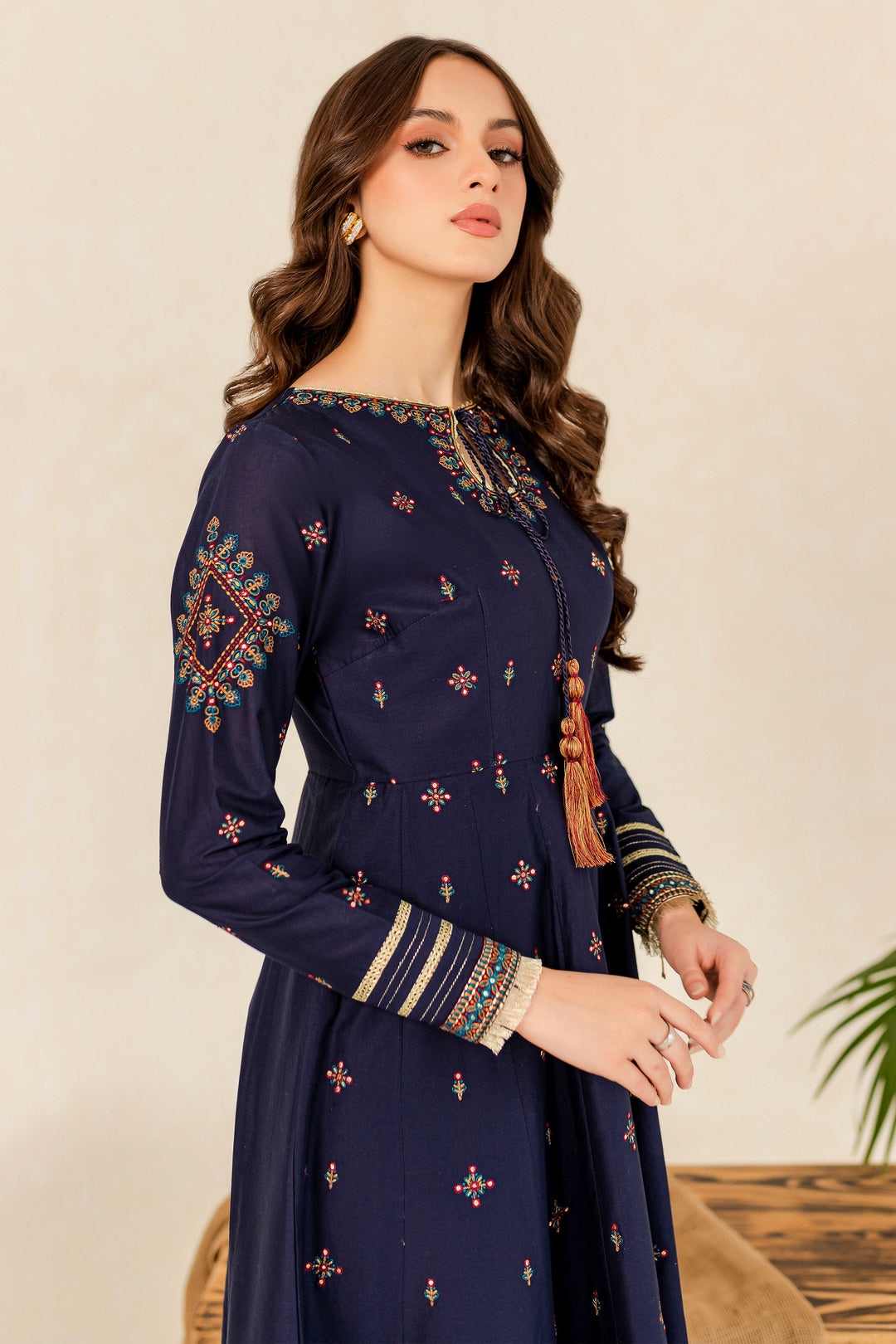 HREEM 02 PC EMBROIDED BLUE SUIT