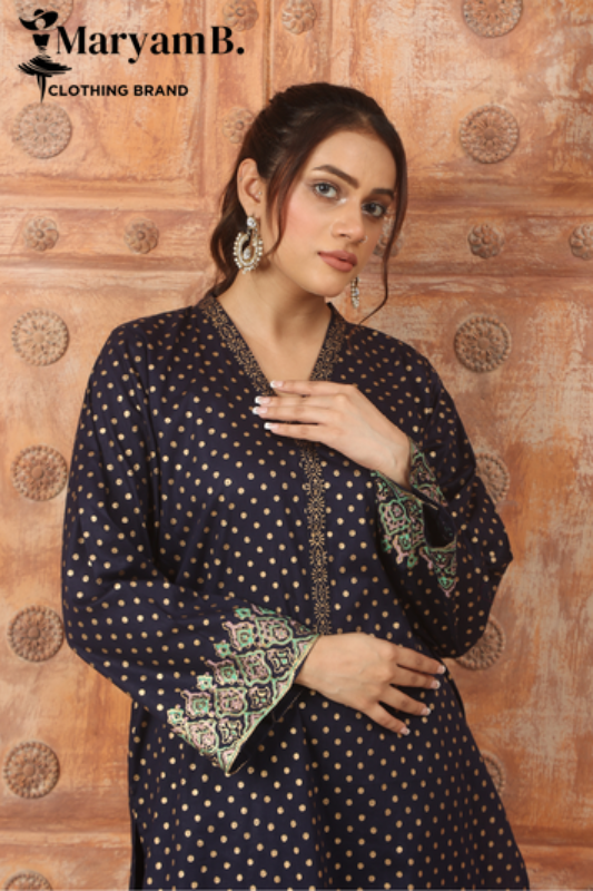 2PCS BLOCK PRINTED FABRIC LAWN SUIT