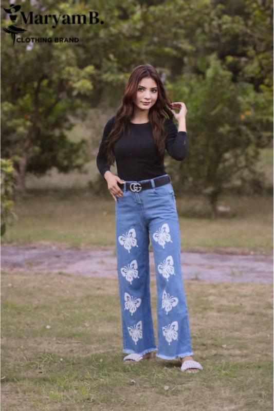 PRINTED JEANS PANT