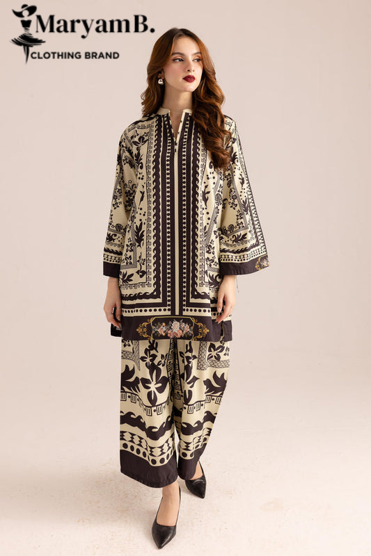 “Elegant Khaddar Two-Piece Suit for Timeless Style”