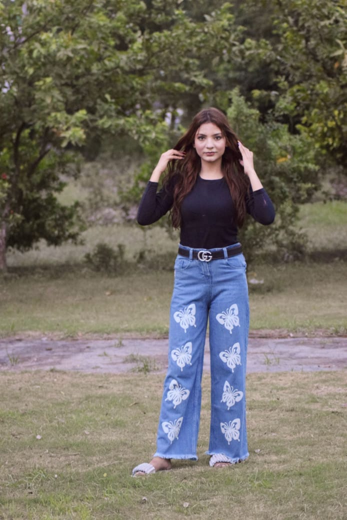 PRINTED JEANS PANT