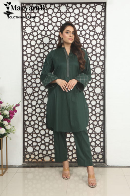 2PCS MONGIA EMBROIDED FABRIC LAWN SUIT
